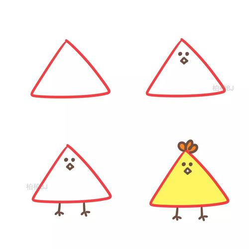 三角形变形之动物篇简笔画教学
