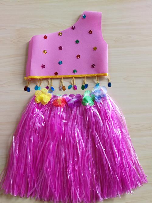 儿童环保服装走秀裙塑料袋手工制作衣服亲子装时装秀新品服装