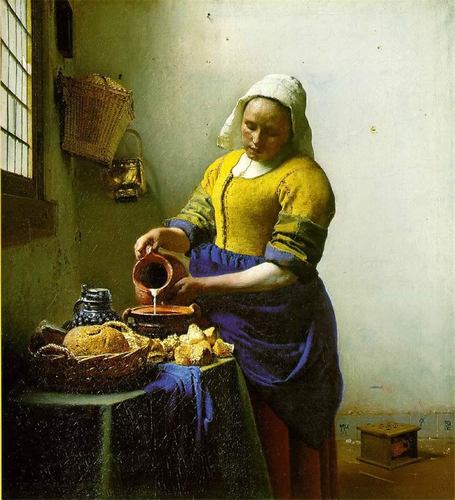 荷兰名画倒牛奶的女人维米尔作品世界名画