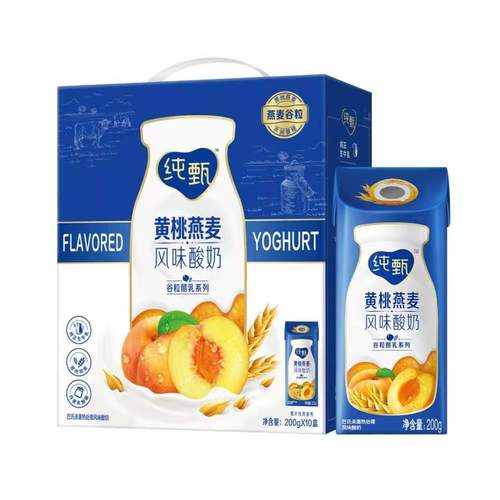 7月产蒙牛纯甄黄桃燕麦风味酸奶200g*10 (无奖卡)