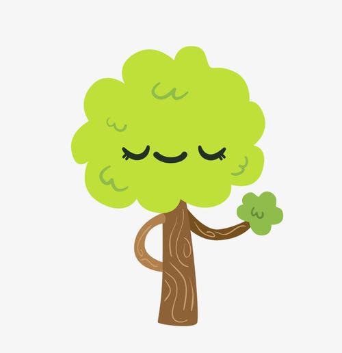 平面卡通可爱植物树免扣元素设计