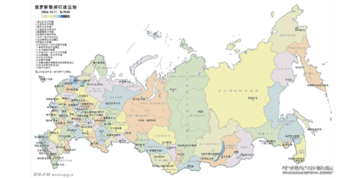 俄罗斯联邦行政区划地图中文版