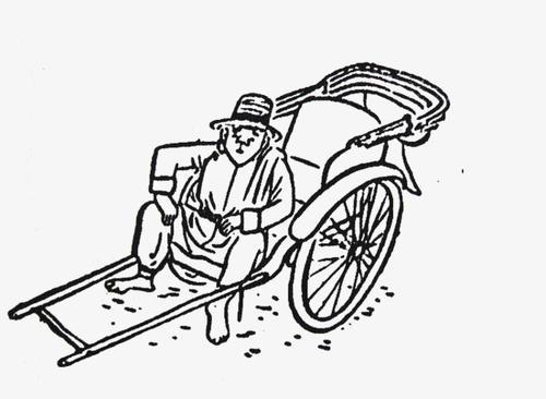 黄包车简笔画步奏怎么画一辆简单的民国时期的黄包车卡通简笔画黄包车
