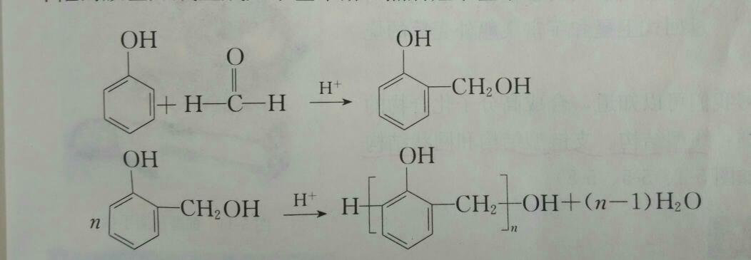 甲醛与苯酚合成酚醛树脂过程和原理,画上图哦!