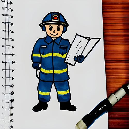 消防员的简笔画 人物