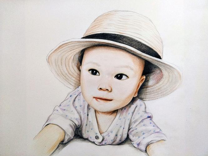 彩铅手绘儿童肖像画---叶青(过程)