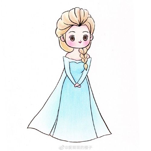 [冰雪奇缘]冰雪女王——艾莎公主简笔画