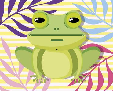 可爱的青蛙动物卡通矢量插图图形设计照片