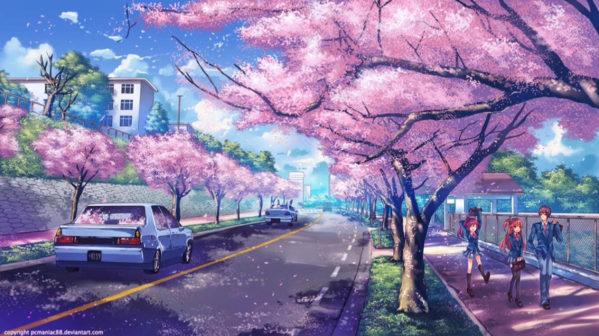 樱花 和风 日本 动漫 美图 美景 插画 iphone 5 壁纸 喜欢请点赞!