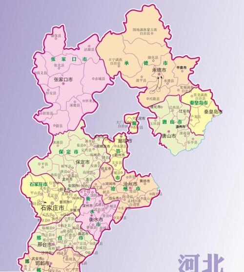 河北省地图,图片源自百科.