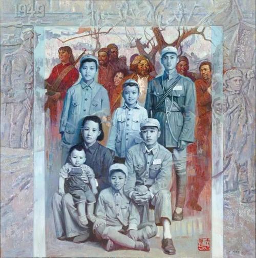 《光辉的历程》麻布油画  180×155cm 1997年  1997年香港回归由