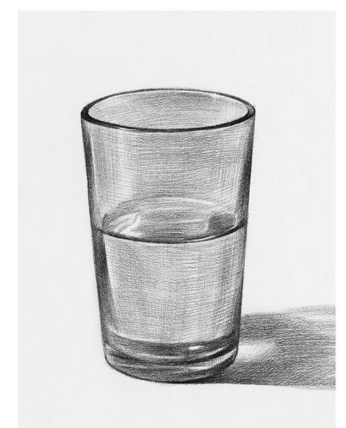 如何画素描静物之玻璃杯