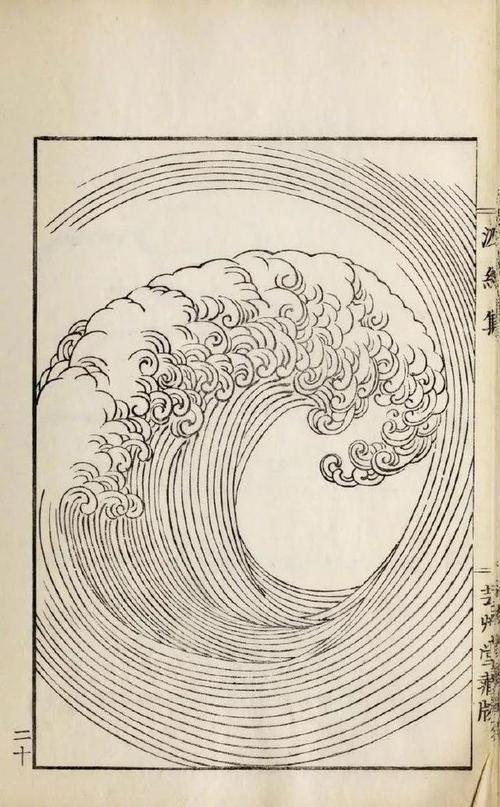 怎么画波浪的简笔画,怎么画波浪的简笔画视频(日本画传统海浪和波纹