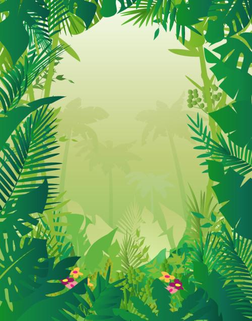 热带雨林树叶边框设计图__背景底纹_底纹边框_设计图库_昵图网nipic.