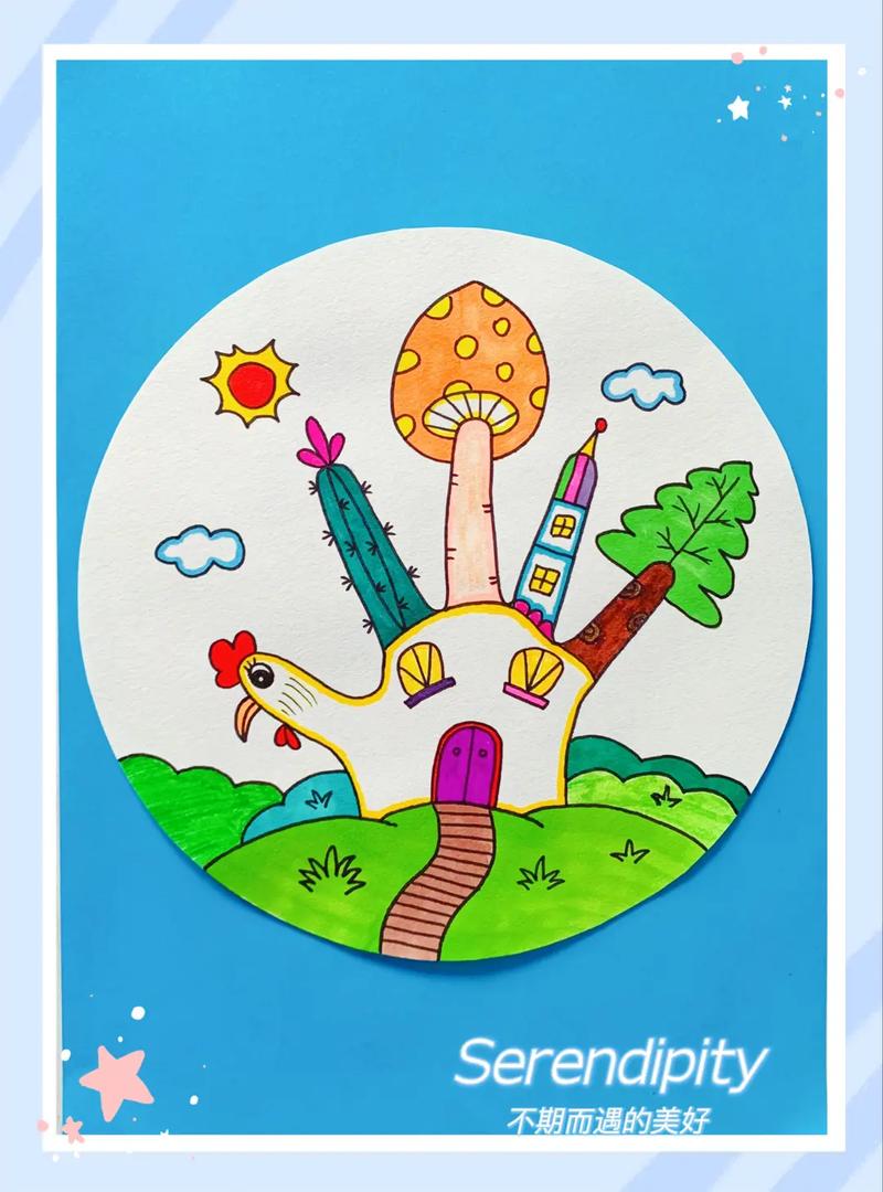 暑假了,小朋友们一起来画有趣的手掌创意儿童画吧!#手掌画#掌 - 抖音