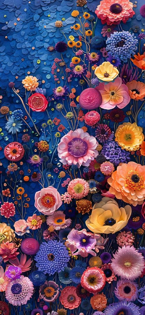 ai绘画#油画风花海壁纸 创意 花朵 15pm尺寸#高清壁纸图片