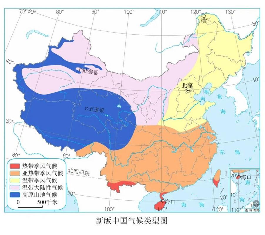 新版中国气候类型分布图