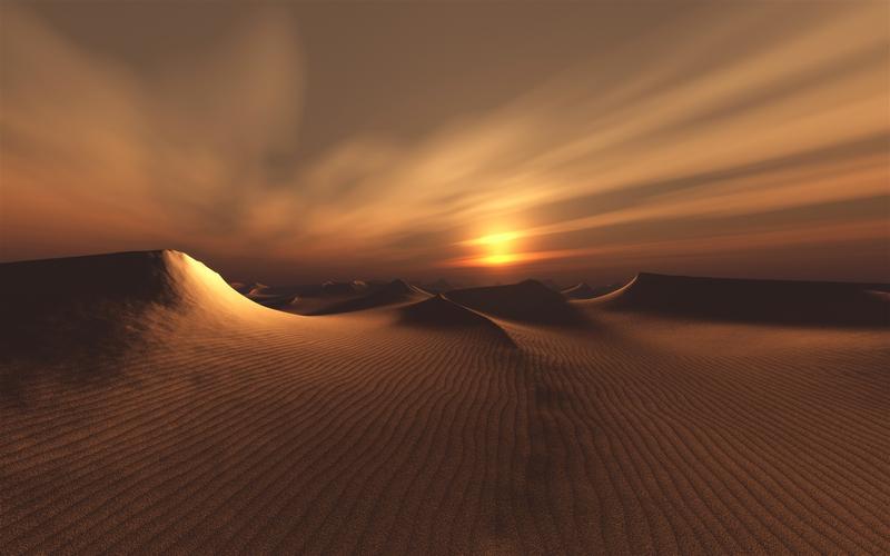 沙漠,沙滩,云,日落 壁纸