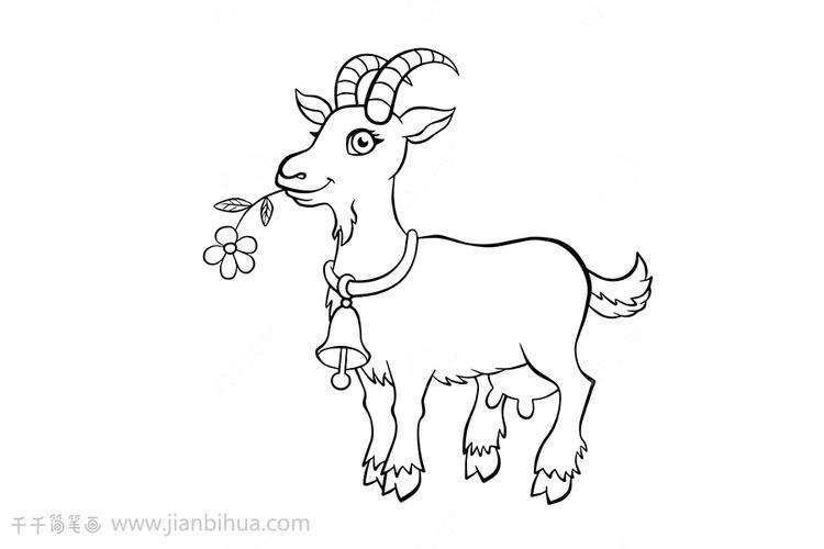 画图片大全十二生肖羊吃树叶的小山羊简笔画山羊妈妈和小山羊的简笔画
