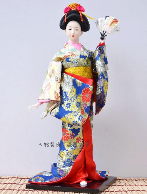 日本艺妓人偶人形绢人和服娃娃日式摆件家居礼品餐厅料理装饰40cm