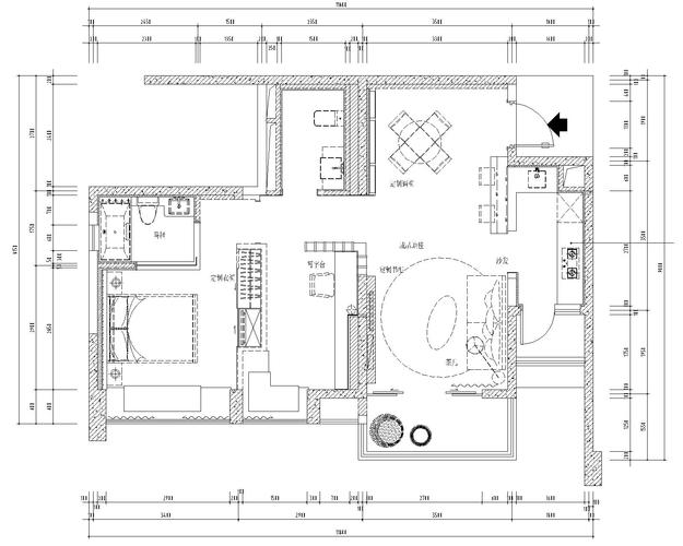 8平住宅样板房室内装修竣工图(附27张效果图)