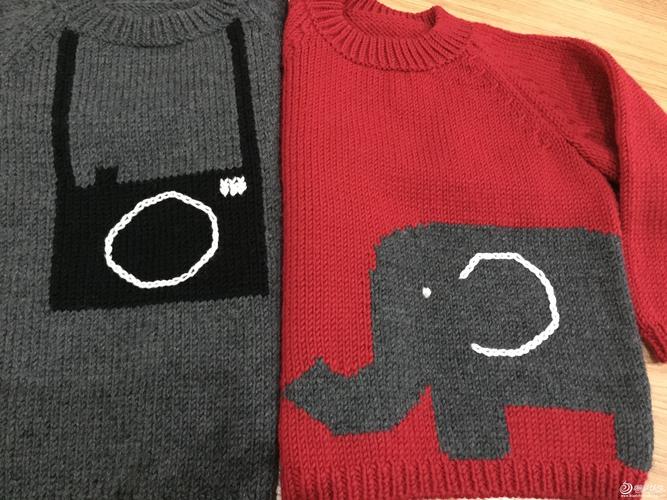 编织教程 简单可爱的男女宝宝毛衣 儿童棒针趣味图案毛衣 用线:lang