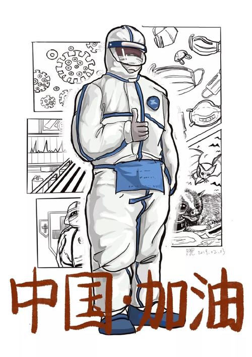 《中国加油 战胜疫情》 张艺 @来自北理工学子的手绘祝福 科学防护