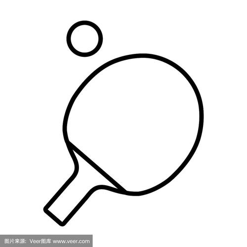 ping pong line icon isolated on white background