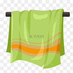 绿色运动浴巾插画