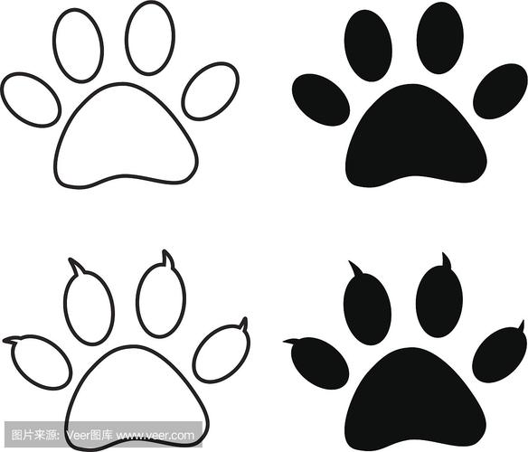 可爱的简笔画猫咪爪印用3个数字三画出三个不一样的小猫爪爪简笔画,快