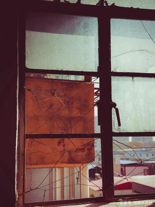 被铁丝缠绕修补的铁窗