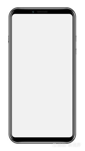 黑色现代无框智能手机, 空白屏幕在白色背景下被隔离