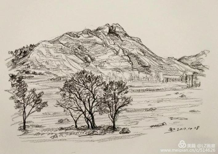 实地速写:内蒙古风景 尺寸:26x33cm11/8/2017
