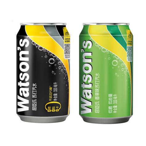 屈臣氏(watsons)饮料 watsons 屈臣氏 苏打水混合系列 原味黑罐20罐