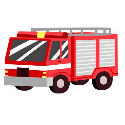 119全国消防宣传日卡通手绘消防车免抠素材
