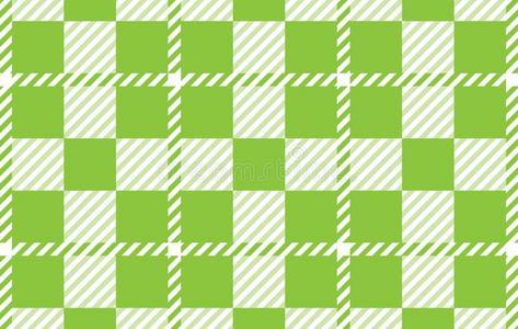 光绿色的有条纹或方格纹的棉布模式.