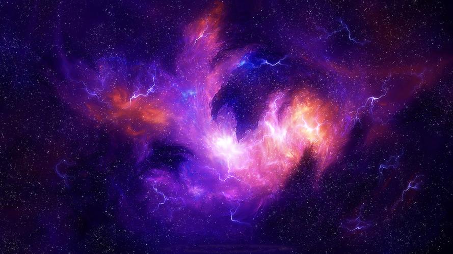 壁纸 星星,宇宙,星云,紫色光