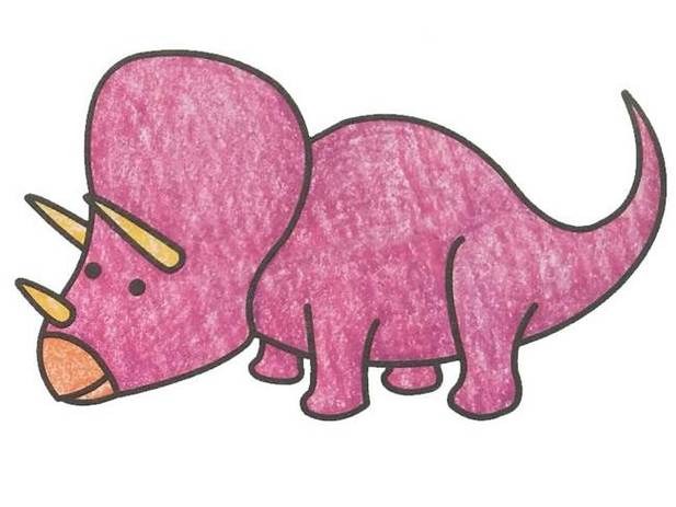 恐龙简笔画图片大全,简笔画涂色步骤图示儿童彩色铅笔画图片_恐龙绘画