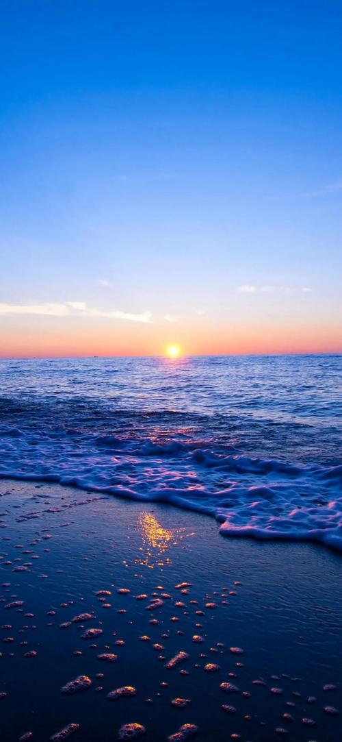 唯美海边日出手机壁纸,自然风景-可爱美图