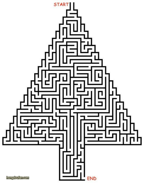 大树形状的在线迷宫游戏图片a4可打印