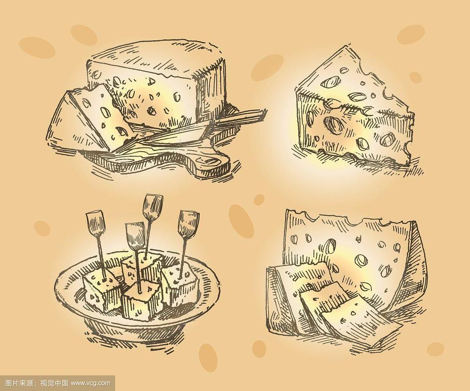 手绘素描集奶酪