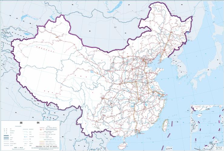 中国铁路客运全图(单色版)