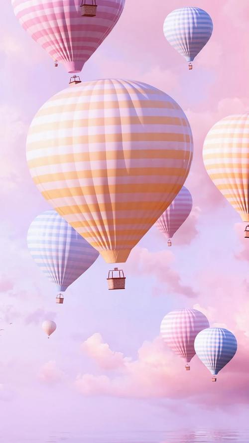浪漫唯美梦幻的热气球风光,风景-手机壁纸