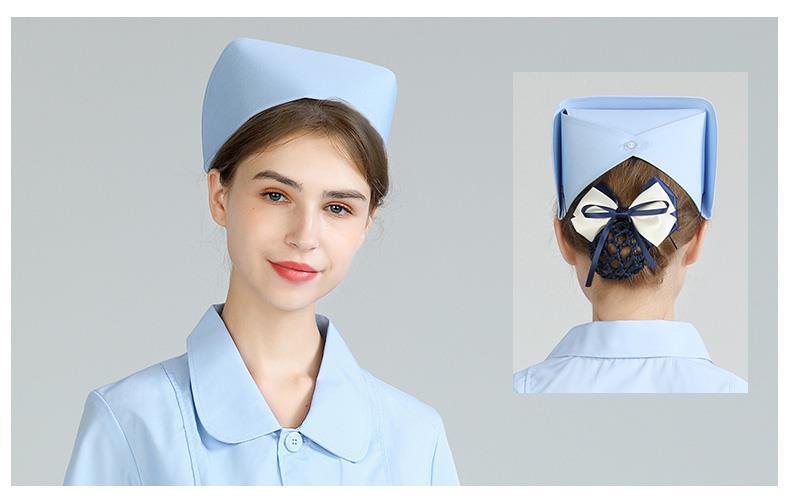 护士帽女白色均码燕尾帽诊所工作帽医院学校实习生蓝色帽子护士帽蓝色
