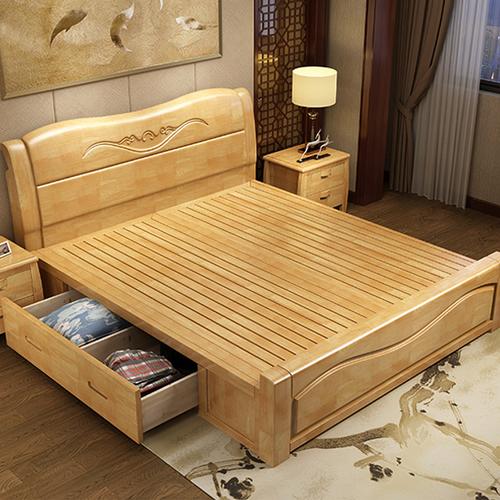李府家缘实木床双人床18米新中式储物高箱床卧室家具老人小孩健康床具