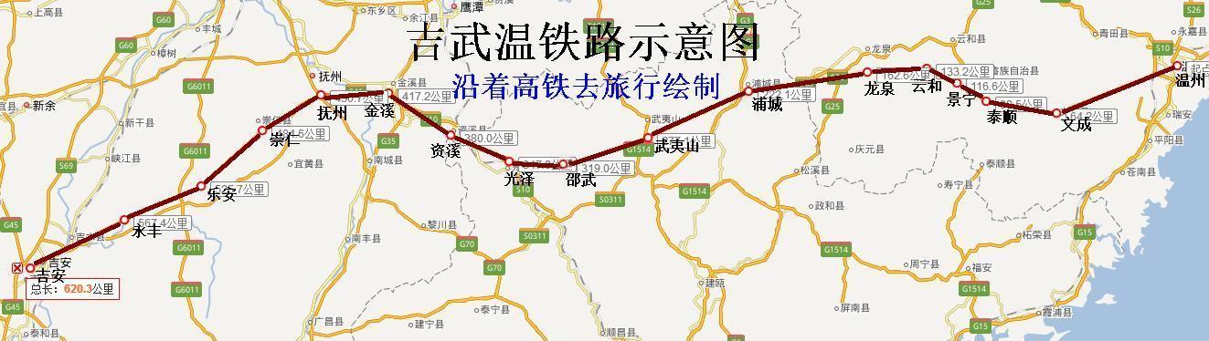 温武吉快速铁路方案出炉,全线跨三省经17地,你有家乡吗?