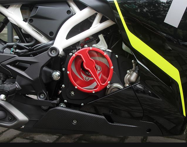 适用于春风nk250250sr透明离合盖摩托车改装透明发动机边盖普通款黑