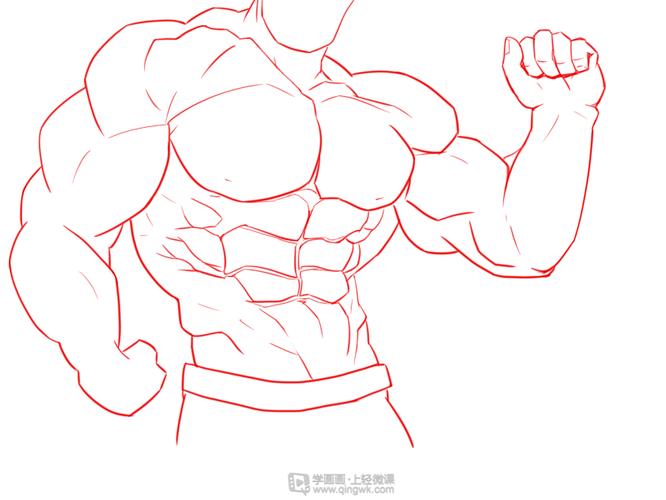 临摹男性肌肉—角色人物肌肉绘画训练
