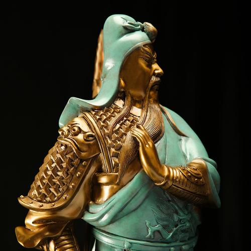 宇达青铜创意艺术品 家居办公室摆件《华夏之神》关公铜像 44cm