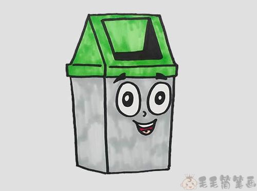 简单的垃圾桶画法垃圾桶简笔画